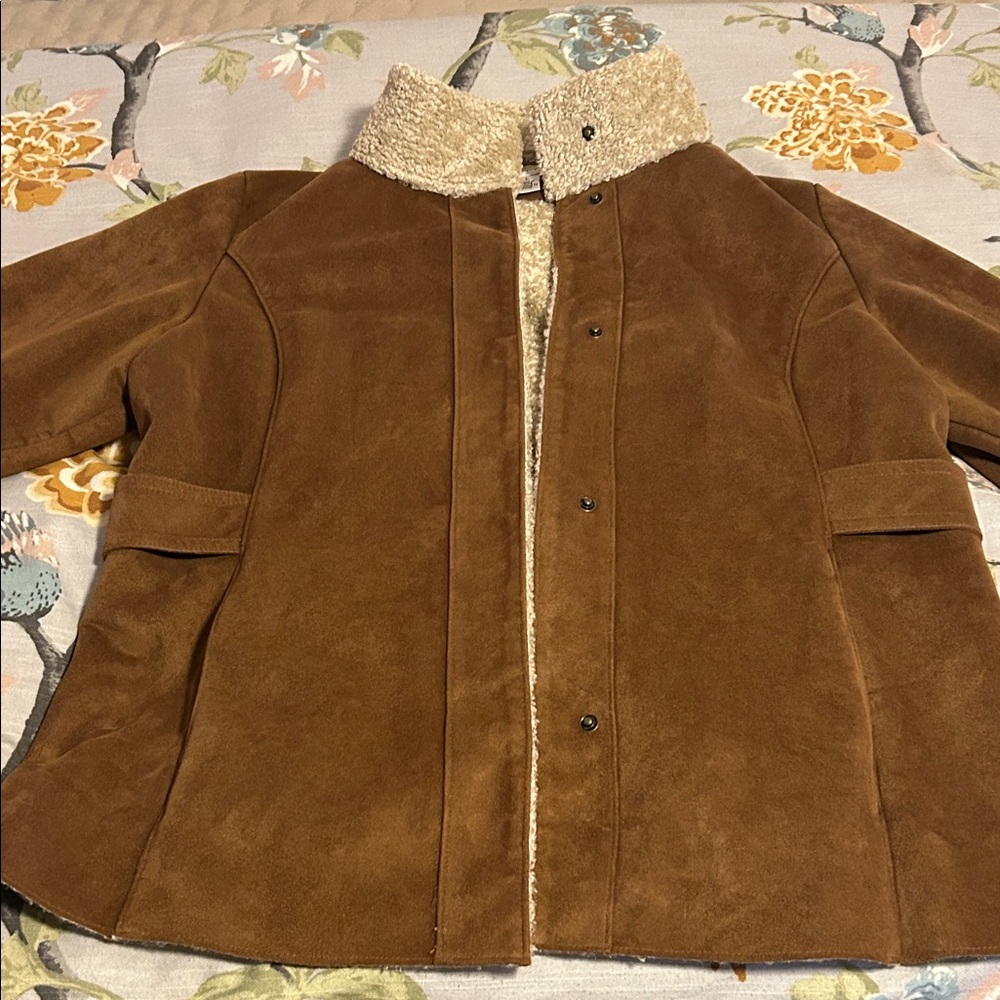 Talbots Brown Imitation Suede Jacket in perfect condition